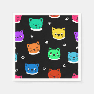 Cartoon cat illustration napkins