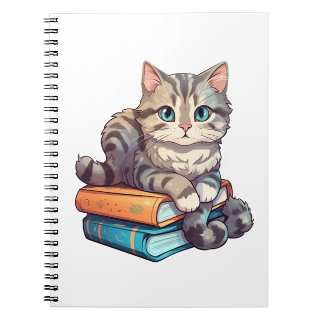 Cartoon cat illustration notebook (Front)