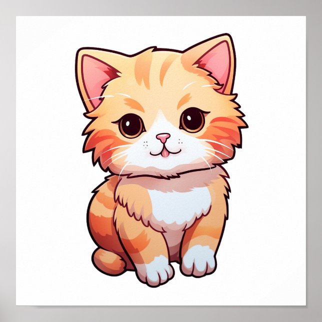 Cartoon cat illustration poster (Front)