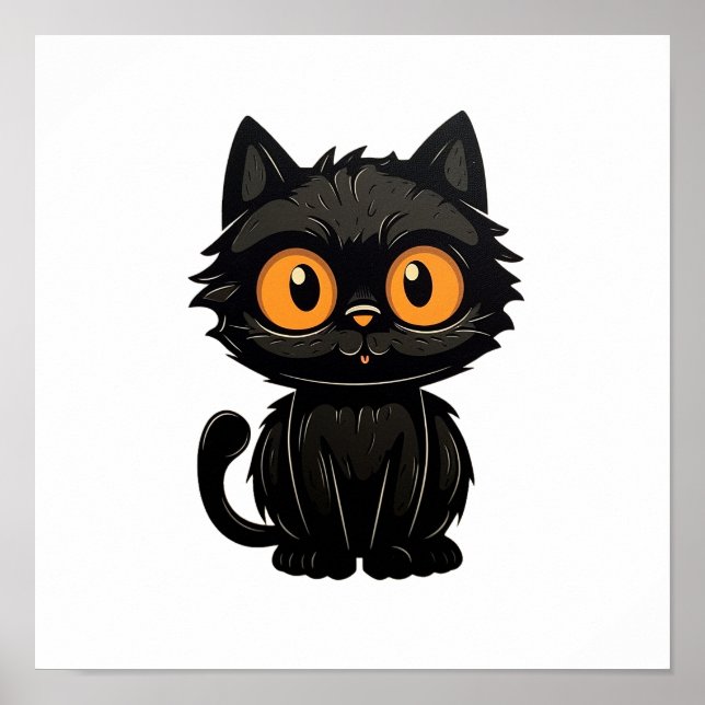 Cartoon cat illustration poster (Front)