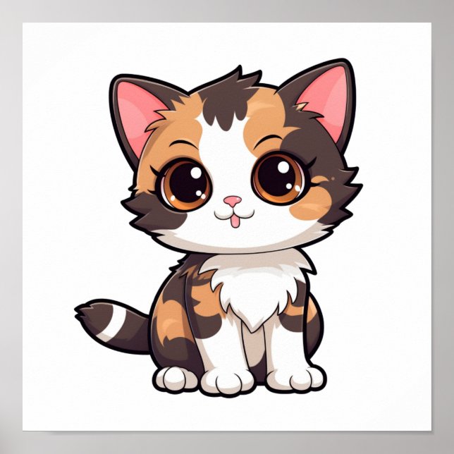 Cartoon cat illustration poster (Front)