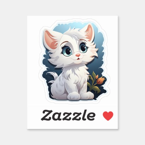 Cartoon cat illustration sticker