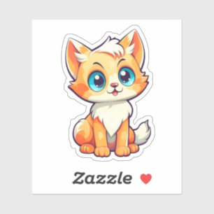 Cartoon cat illustration sticker