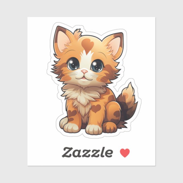 Cartoon cat illustration sticker (Sheet)