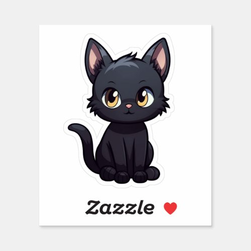 Cartoon cat illustration sticker