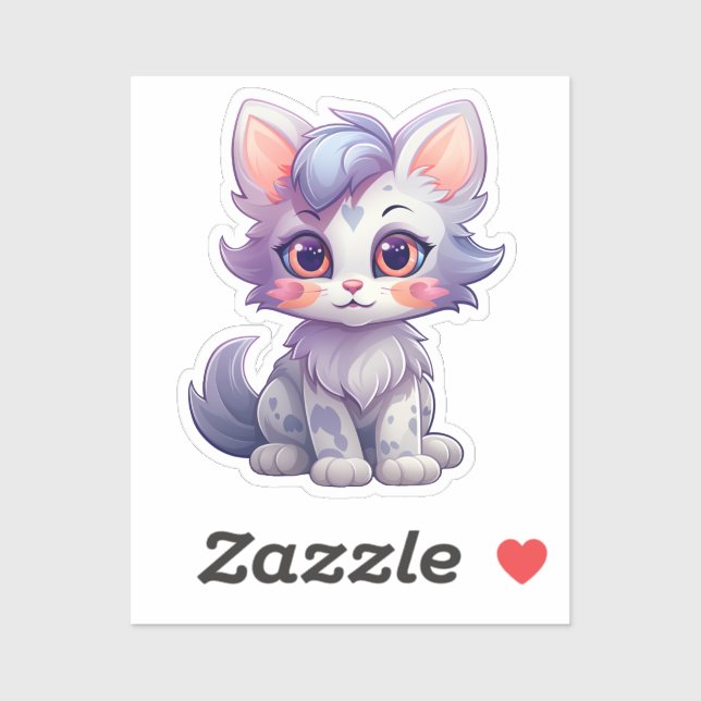Cartoon cat illustration sticker (Sheet)