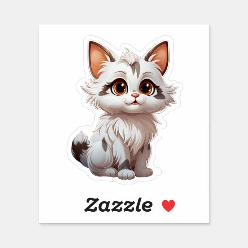 Cartoon cat illustration sticker