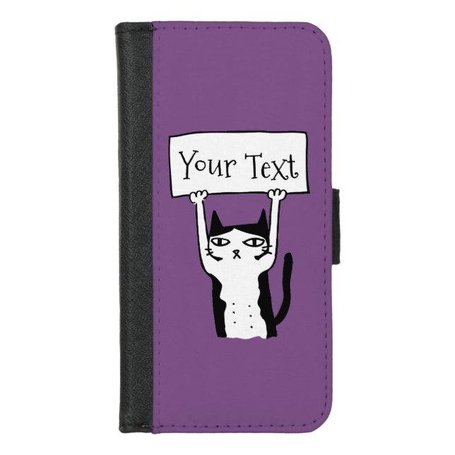 Cartoon Cat iPhone Wallet Case (Front)