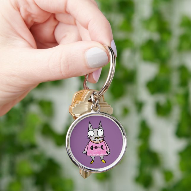 Cartoon Cat Keychain (Hand)