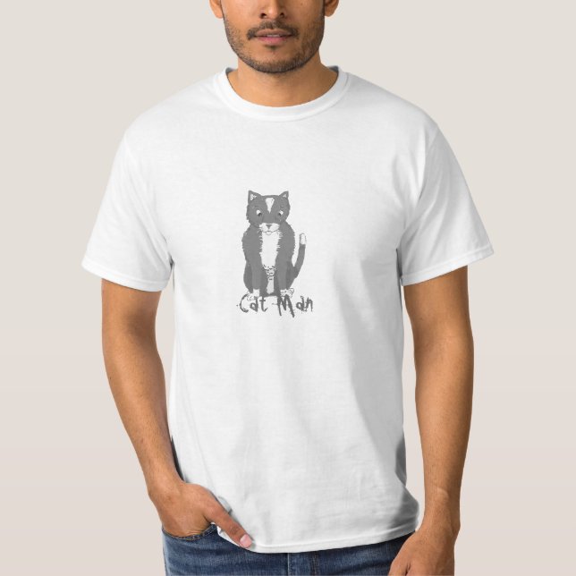 Cartoon Cat Man T-Shirt (Front)