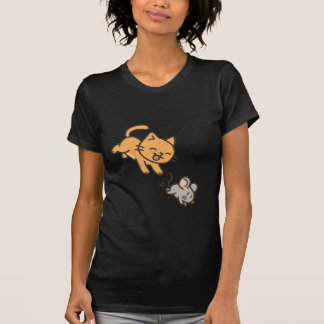 Cartoon Cat & Mouse Play, Fun Animal T-Shirt