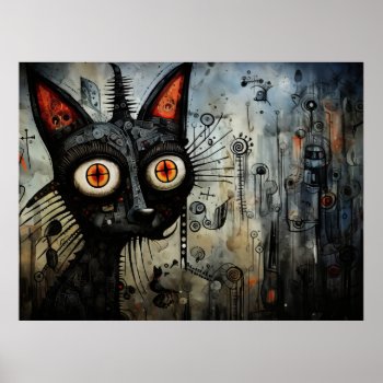 Cartoon Cat Poster by karenfoleyphoto at Zazzle