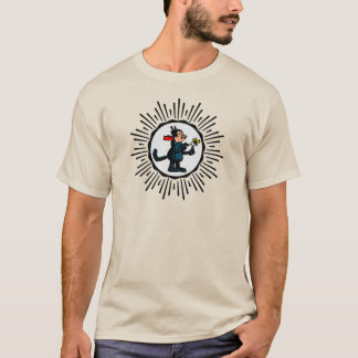 Cartoon Cat Retro Starburst T-Shirt