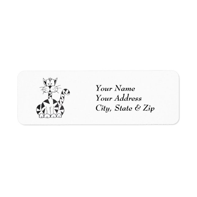 Cartoon Cat Return Address Labels (Front)