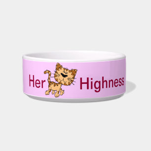 Cartoon cat walking. bowl