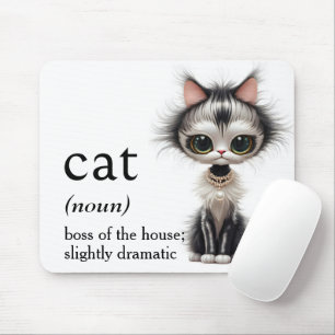 Cartoon Cat With Pearl Necklace Mouse Pad