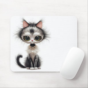 Cartoon Cat With Pearl Necklace  Mouse Pad