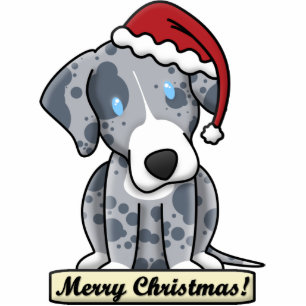 Cartoon Catahoula Leopard Dog Christmas Ornament