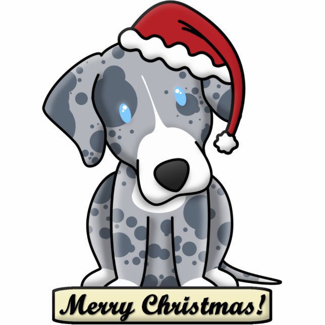 Cartoon Catahoula Leopard Dog Christmas Ornament (Front)
