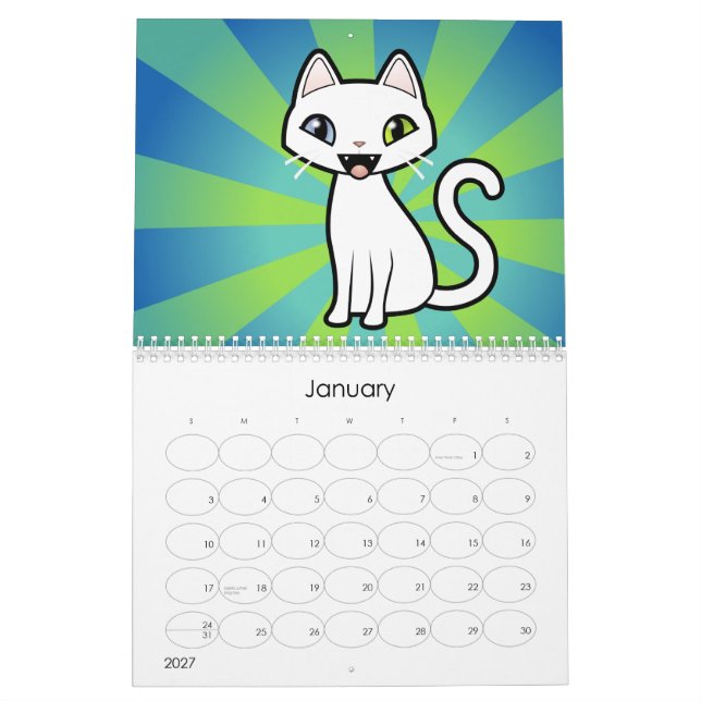 Cartoon Cats 2012 (design your own!) Calendar (Jan 2027)