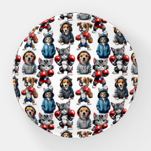 Cartoon Cats And Dogs Design Paperweight
