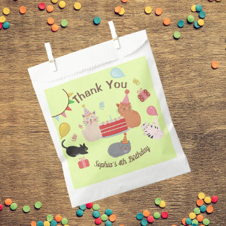 Cartoon Cats Birthday Party  Favor Bag