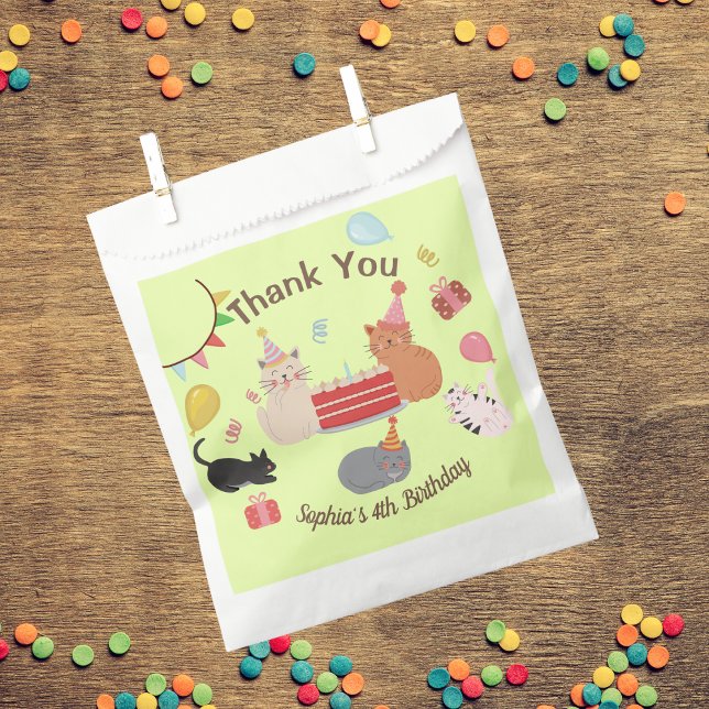 Cartoon Cats Birthday Party  Favor Bag (Creator Uploaded)
