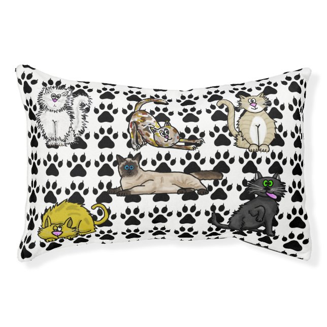 Cartoon Cats Cat Bed (Front)