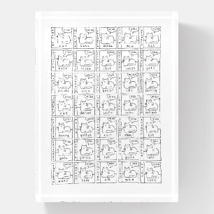 Cartoon Cats Different Various Languages Meow Paperweight