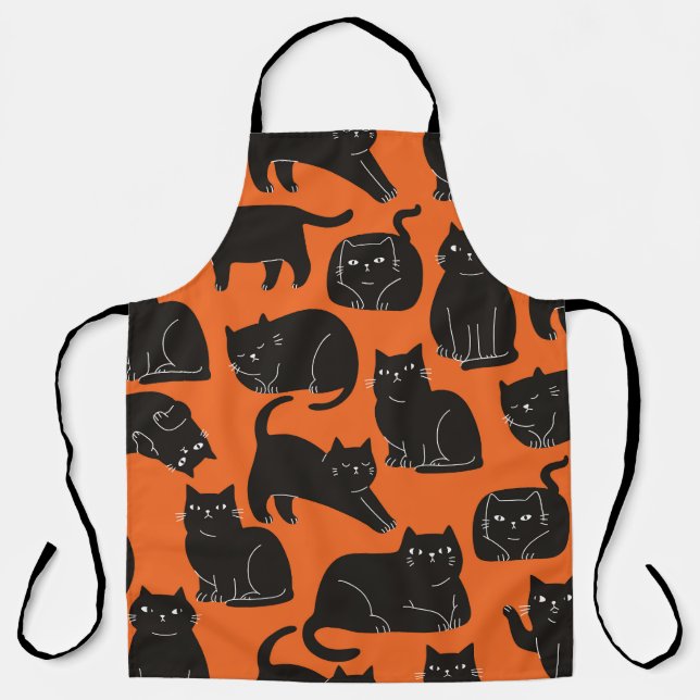 Cartoon Cats Hand Drawn Pattern Apron (Front)