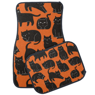 Cartoon Cats Hand Drawn Pattern Car Floor Mat