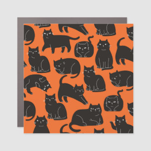 Cartoon Cats Hand Drawn Pattern Car Magnet