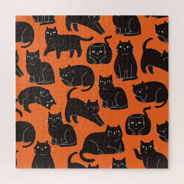 Cartoon Cats Hand Drawn Pattern Jigsaw Puzzle (Vertical)