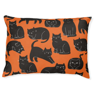 Cartoon Cats Hand Drawn Pattern Pet Bed