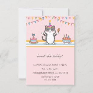 Cartoon Cats Kids’ Purr-fect Birthday Party Invitation