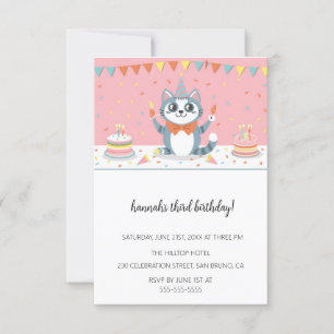 Cartoon Cats Kids’ Purr-fect Birthday Party Invitation