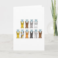 Cartoon Cats Stay Strong Encouragement. Card