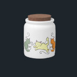 Cartoon Cats Treat Jar<br><div class="desc">Keep your pets treat fresh in this cute treat jar! Great for those small treats! Gifts for pet lovers and their pet!</div>