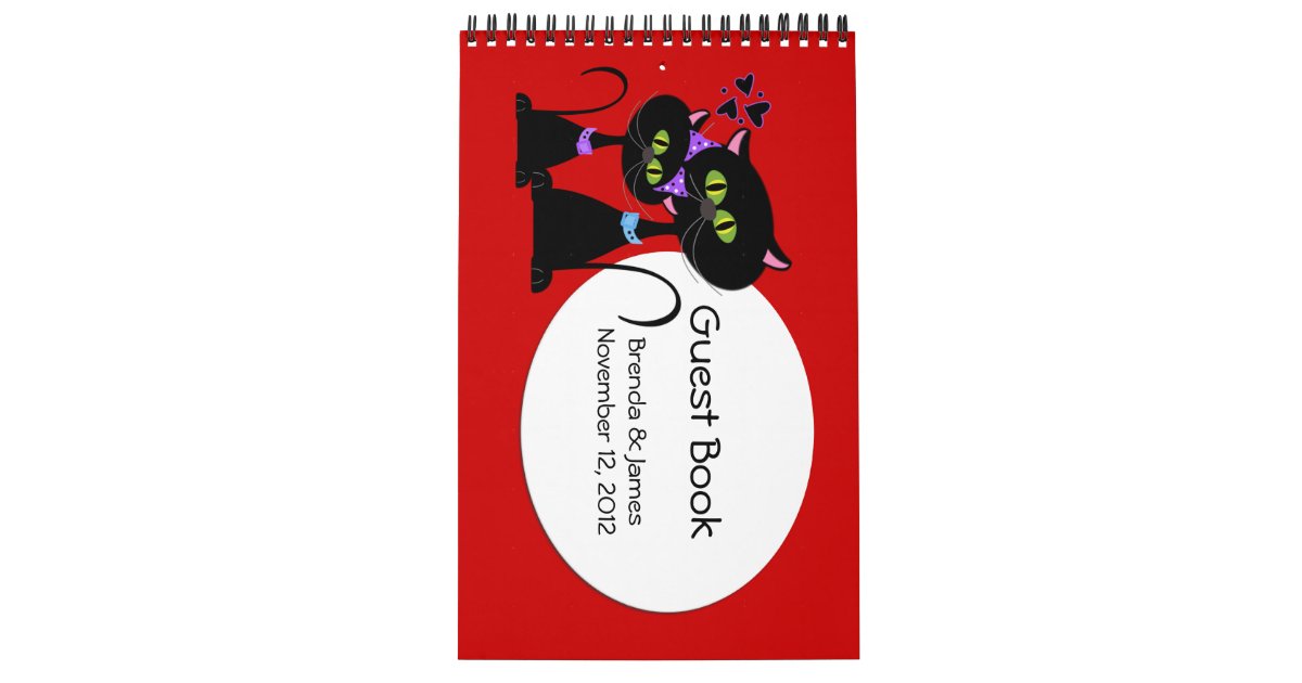 Cartoon Cats Wedding Guest Book Calendar Zazzle Cartoon Cats Wedding Guest Book Calendar Zazzle