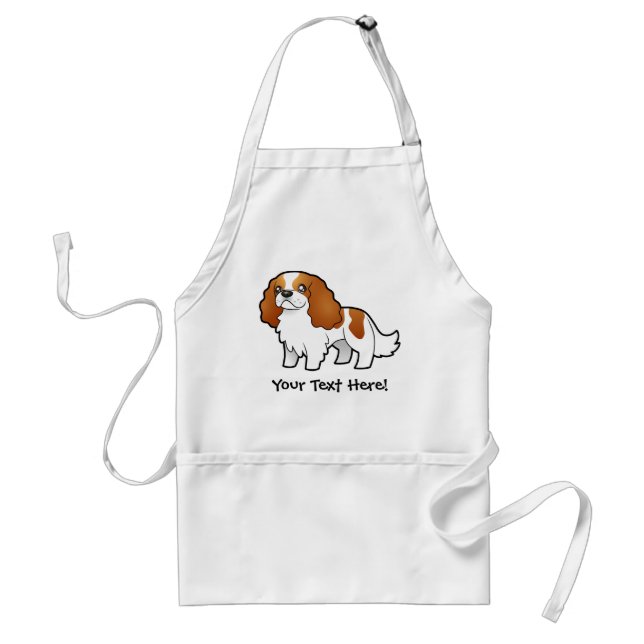 Cartoon Cavalier King Charles Spaniel Adult Apron (Front)