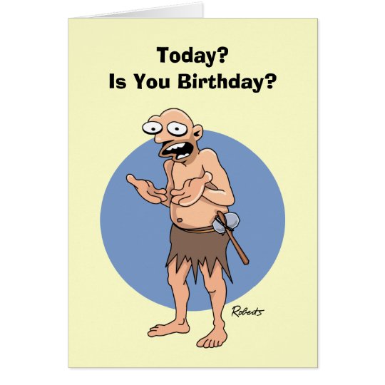 Cartoon Caveman Birthday Card