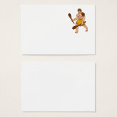 Cartoon Caveman Holding Club (Front & Back)
