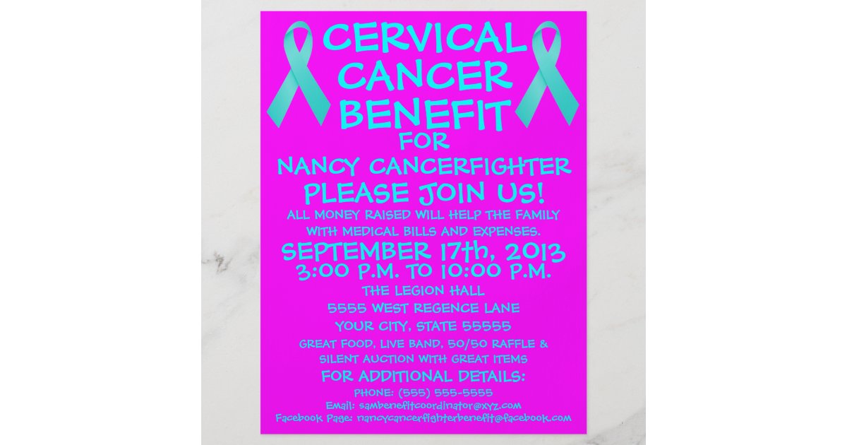 Cartoon Cervical Cancer Benefit Flyer | Zazzle