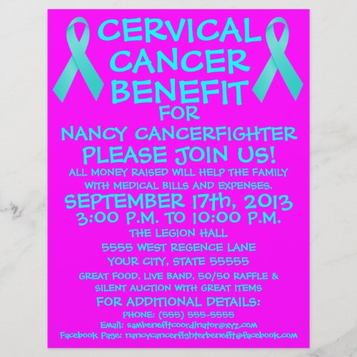 Cartoon Cervical Cancer Benefit Flyer