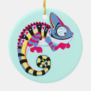 cartoon chameleon ceramic ornament
