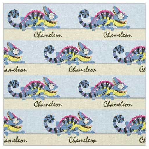 cartoon chameleon fabric
