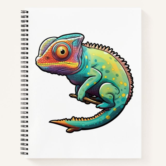 Cartoon chameleon illustration notebook (Front)