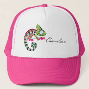 cartoon chameleon trucker hat