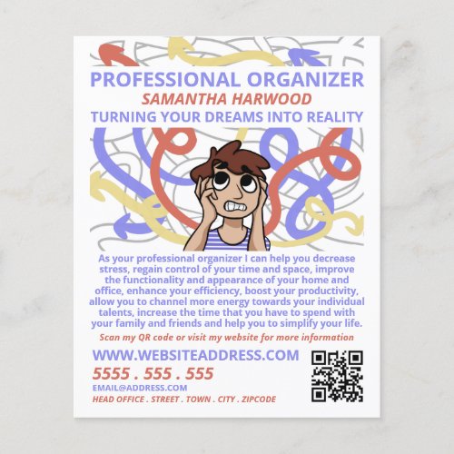 Cartoon Chaos Design Professional Organizer Flyer