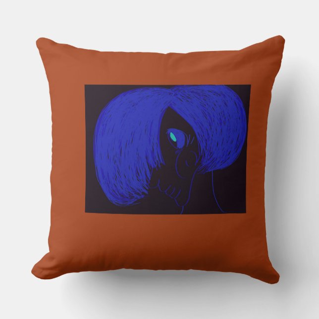 Cartoon Character Art Throw Pillow (Front)